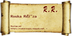 Roska Róza névjegykártya